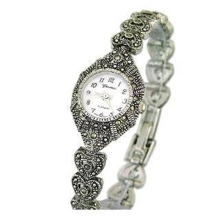   New Vintage Style Marcasite Bangle Ladies Round Watch Chains Watches