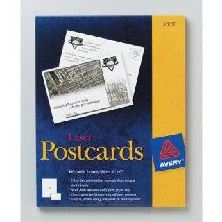  Avery 5889 Color Laser Postcards, 4 x6, White, 2 Cards per 