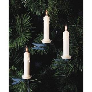 Adler 10 Light Clip On White Candle with Clear Bulbs Christmas Light 