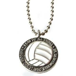   Colorful Volleyball Pendant Necklace I Can Do All Things Through