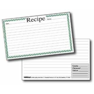  4 X 6 Red Check Recipe Cards with Covers: Kitchen 