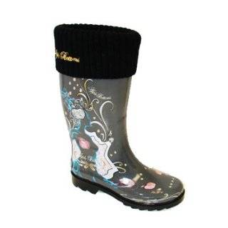  Apple Bottoms Sydney Rain Boots in Black and Brown. Shoes