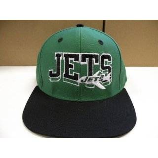 NFL NEW YORK JETS BLK GREEN OLD SCHOOL SNAPBACK CAP HAT  