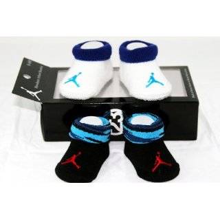 Jordan Newborn Infant Baby Booties Socks Black and White w/Air Jordan 