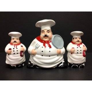 Fat Chef Napkin Holder with Salt Pepper Shakers