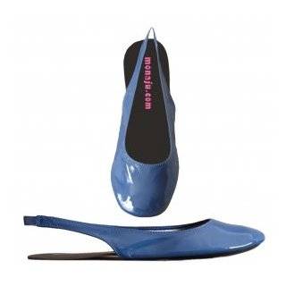 Womens rollable slingback flats available in Surfer Blue, Big Apple 