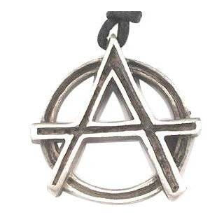  Goth Punk Anarchy Sign Pewter Pendant Necklace: Jewelry