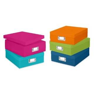 Whitmor 6754 491 5 Plastic Document Boxes Set of 5 Assorted Colors