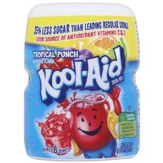 Kool Aid Drink Mix, Sugar Sweetened Tropical Punch, 19 Ounce Container 