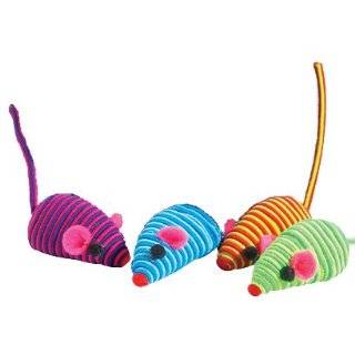 Zanies Rattling Hypno Mice Cat Toys   Set of 4 (fur free)