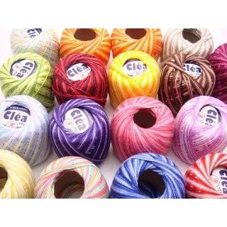Free Ship Lot 16 Balls Clea Variegated Size 10 Crochet Cotton Threads 