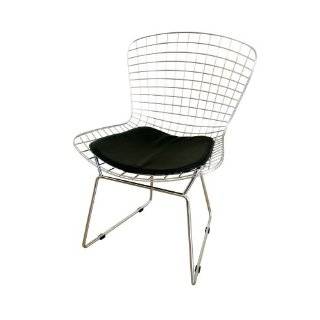 Baxton Studio Tancredo Mesh Side Chair with Leatherette Seat Pad