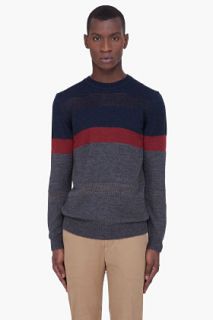 Diesel Black Gold Striped Alpaca Blend Sweater for men
