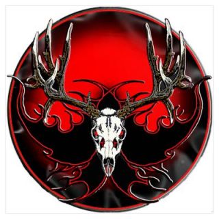 Mule deer,skull flames Poster