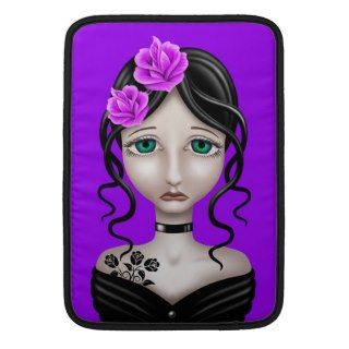 Sad Girl with Purple Roses Sleeves For MacBook Air
