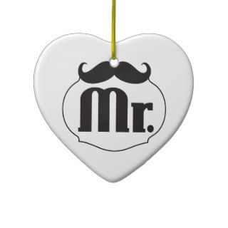 Mr. Mustache Retro Vintage Hipster Gifts Christmas Ornaments