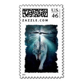 WOLF & EAGLE Wildlife Series Stamp