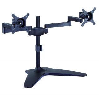Aluminum Dual LCD Monitor Desk Table Stand Mount Free Standing Adjustable 025