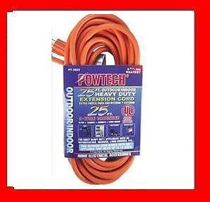 25' Foot Outlet Electrical Extension Power Cord