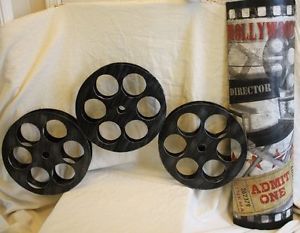 Hollywood 32 Inch Metal Film Reel Home Movie Theater Accent Decor