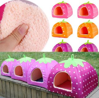 1pc Soft Strawberry Pet Houses Cat Bed Home Dog Kennel Cat Warm Houses s M L XL