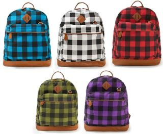 Mens Womens Colorful Check Plaid Patterns Backpacks School Bag Book Bag Satchel