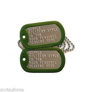 2 Military Dog Tags Custom Embossed - GI ID Tags - Personalized Tag