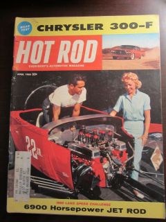 April 1960 Hot Rod Magazine Chrysler 300 F Sun Stewart Warner Moon Gauge