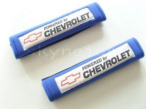 Power by Chevrolet Logo Blue Seat Belt Shoulder Pads Cover Chevy Camaro Cruze