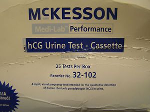 McKesson HCG Urine Test 25 Cassettes Pregnancy Test 32 102 Medi Lab Performance