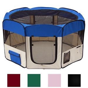 45" Soft Pet Playpen Exercise Puppy Dog Cat Pen Kennel Folding Tent Easy Storage
