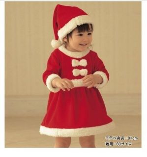 Baby Girls Christmas Dress Hat Outfit Costume Party Dress Set 2 3T