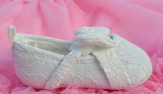 White Bow Lace Mary Jane Infant Toddler Baby Girl Shoes Size 1 2 3