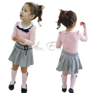 Girls Baby Kid Long Sleeve Top Shirt Skirt Tutu Dress Outfits Costume 2pc Sz 2 6