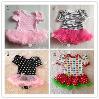 Newborn Baby Girl Onesie Top Skirt Tutu Skirt Ruffle Lace Outfit Photo Costume