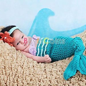 Cute Baby Girl Toddler Infant Mermaid Costume Set Photo Photography Prop 0 6M