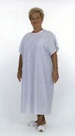 Patient Hospital Gown Blue White Tie Back Style Short Sleeve New