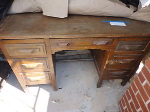 Vintage Solid Oak Wood Roll Top Executive Desk from Uruguay Hidden Gem Furniture