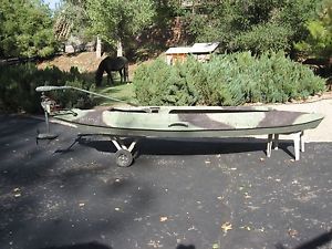 13' Vintage Fin and Feather Kayak Fishing Hunting Paddle Electric Boat