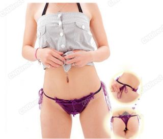 Sexy Womens Open Crotch Slipknot Thongs G string Bikini Underwear Lingerie Hot