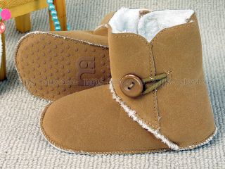 New Toddler Baby Girl Boy Brown Boots Shoes Size 3 A803