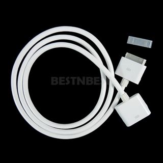 New 30 Pin 1M Dock Extender Extension Cable Cord for iPhone 4S 4 iPad iPod White