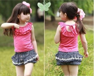 Girls Baby Kids T Shirt Shorts Top Pants 2pcs Suit Set 1 6Y Bow Clothing Outfit
