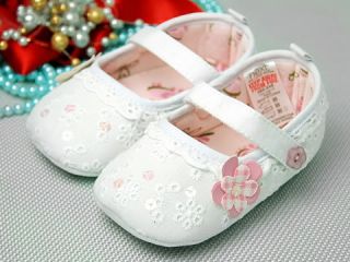 A66 New Toddler Baby Girl White Dress Shoes UK 2 3 4
