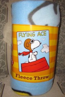New Snoopy Flying Ace Fleece Blanket Peanuts Kids Gift