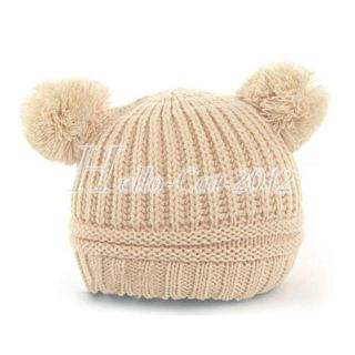 Fashion Sweet Lovely Baby Kid Girl Toddler Woolen Knitted Crochet Beanie Hat Cap