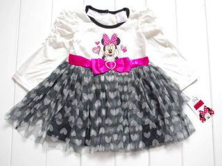 Girls Kids Sz 3 4Y Minnie Mouse Costume Top Heart Tutu Skirt Dress UPS Outfits