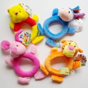 Baby Toys Animal Model Hand Bell Kid Plush Toys Pooh Tigger Donkey Piglet Gift