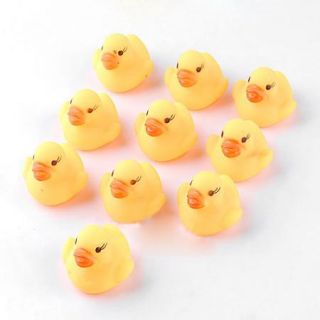 20 Pcs Baby Kids Children Bath Toy Cute Rubber Race Squeaky Duck Ducky Yellow