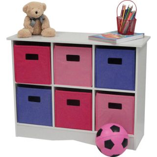 New Riverridge Kids 6 Bin Room Toy Storage Organiezer Cabinet